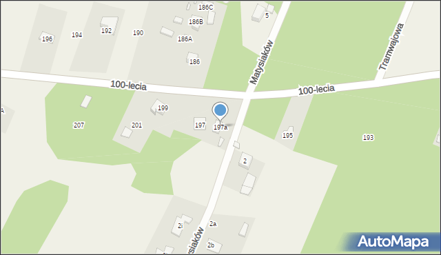 Zagościniec, 100-lecia, 197a, mapa Zagościniec
