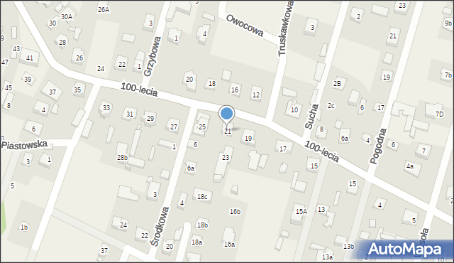 Zagościniec, 100-lecia, 21, mapa Zagościniec