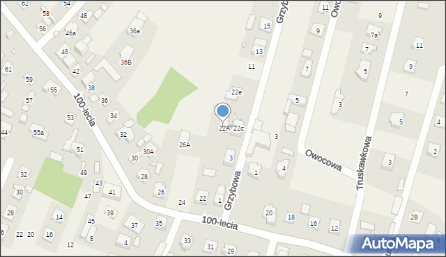 Zagościniec, 100-lecia, 22A, mapa Zagościniec
