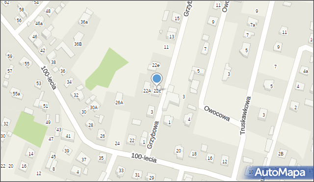 Zagościniec, 100-lecia, 22c, mapa Zagościniec