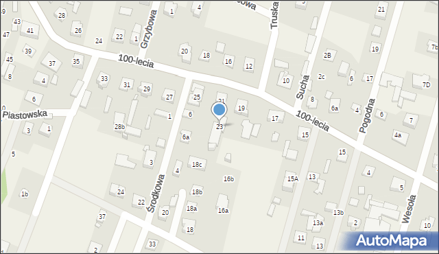 Zagościniec, 100-lecia, 23, mapa Zagościniec