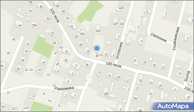 Zagościniec, 100-lecia, 24, mapa Zagościniec