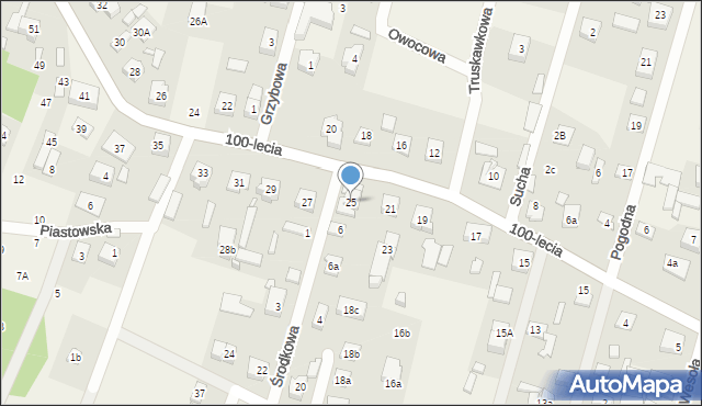 Zagościniec, 100-lecia, 25, mapa Zagościniec