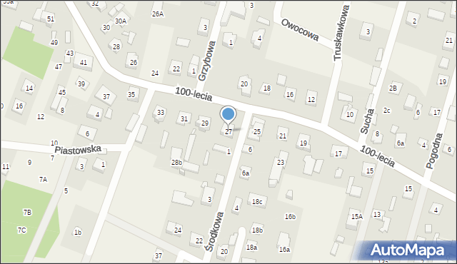 Zagościniec, 100-lecia, 27, mapa Zagościniec