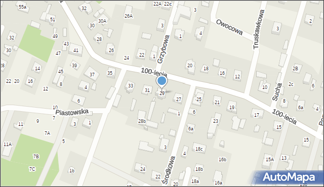 Zagościniec, 100-lecia, 29, mapa Zagościniec