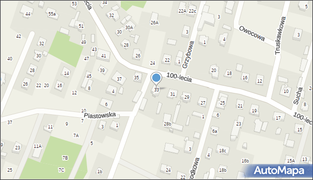 Zagościniec, 100-lecia, 33, mapa Zagościniec
