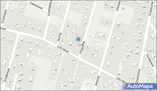 Zagościniec, 100-lecia, 4, mapa Zagościniec