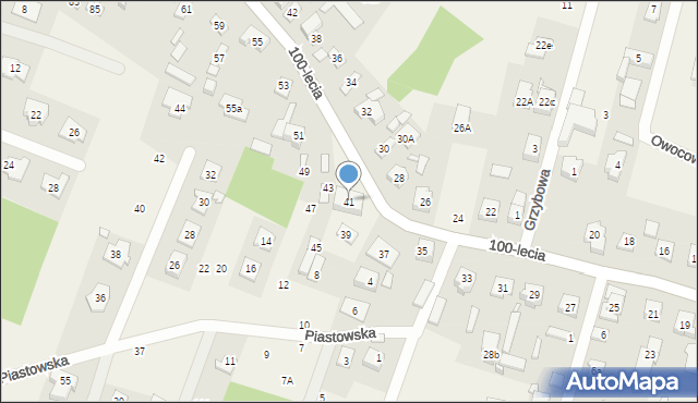 Zagościniec, 100-lecia, 41, mapa Zagościniec