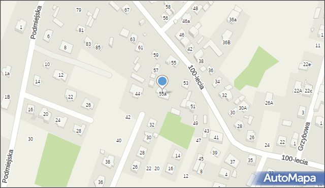 Zagościniec, 100-lecia, 55a, mapa Zagościniec