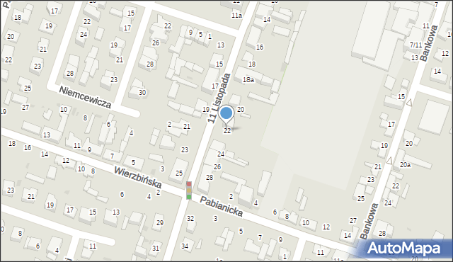 Aleksandrów Łódzki, 11 Listopada, 22, mapa Aleksandrów Łódzki