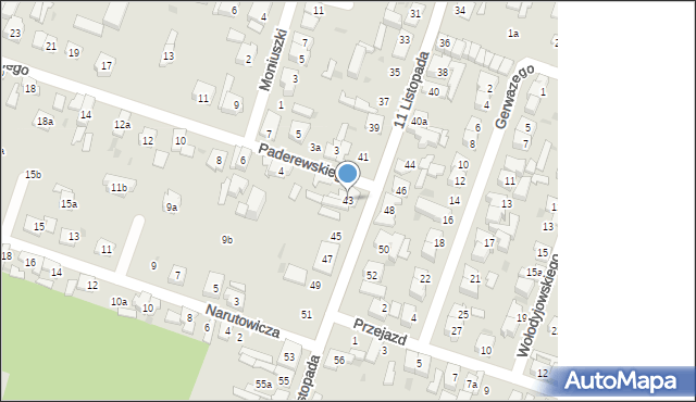 Aleksandrów Łódzki, 11 Listopada, 43, mapa Aleksandrów Łódzki