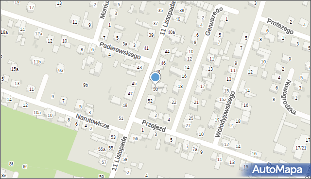 Aleksandrów Łódzki, 11 Listopada, 50, mapa Aleksandrów Łódzki