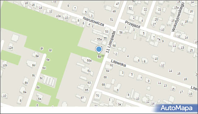 Aleksandrów Łódzki, 11 Listopada, 59, mapa Aleksandrów Łódzki