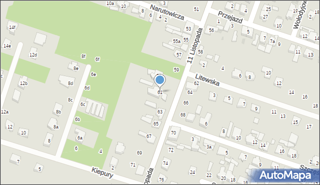 Aleksandrów Łódzki, 11 Listopada, 61, mapa Aleksandrów Łódzki