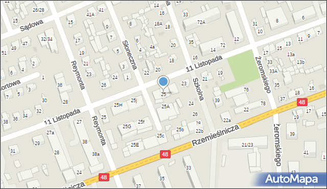 Białobrzegi, 11 Listopada, 25, mapa Białobrzegi