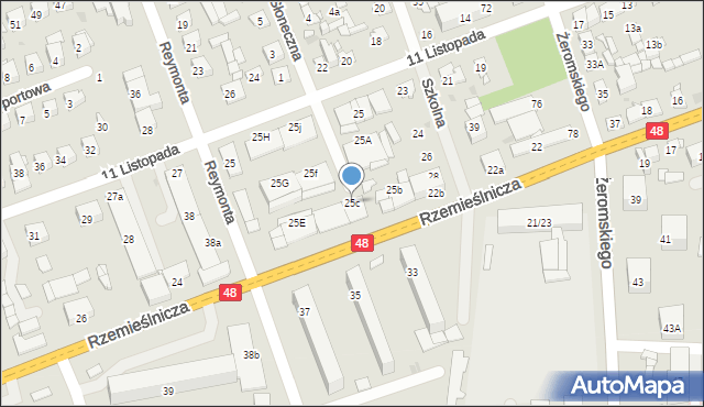 Białobrzegi, 11 Listopada, 25c, mapa Białobrzegi