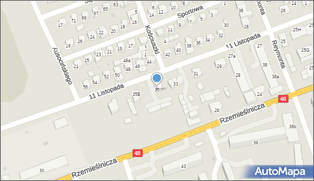 Białobrzegi, 11 Listopada, 35, mapa Białobrzegi