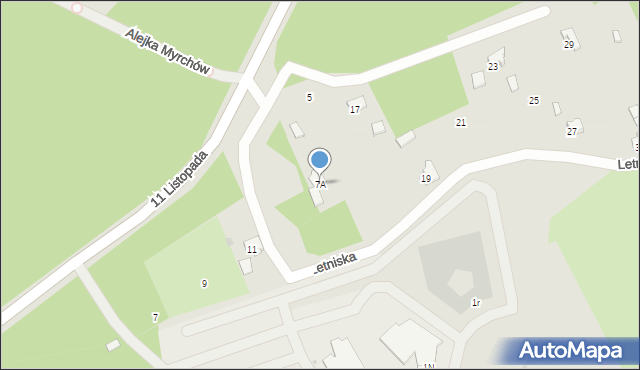 Białystok, 11 Listopada, 7A, mapa Białegostoku