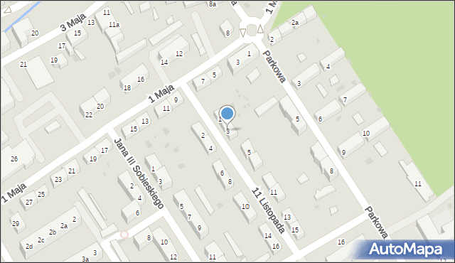 Bielawa, 11 Listopada, 3, mapa Bielawa