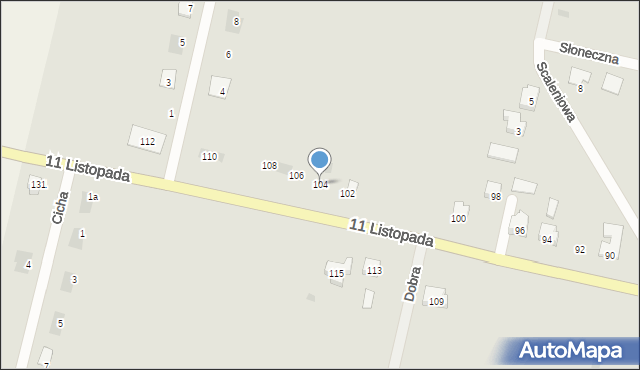 Bielsk Podlaski, 11 Listopada, 104, mapa Bielsk Podlaski
