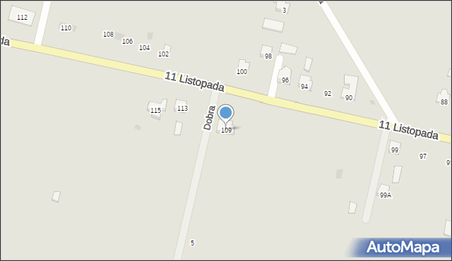 Bielsk Podlaski, 11 Listopada, 109, mapa Bielsk Podlaski