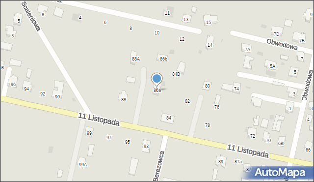 Bielsk Podlaski, 11 Listopada, 86a, mapa Bielsk Podlaski