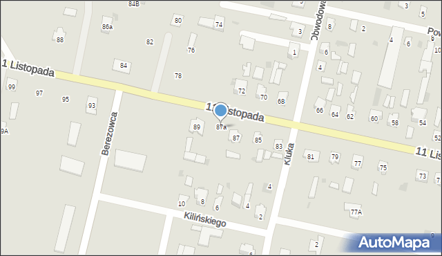 Bielsk Podlaski, 11 Listopada, 87a, mapa Bielsk Podlaski