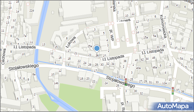 Bielsko-Biała, 11 Listopada, 25, mapa Bielsko-Białej