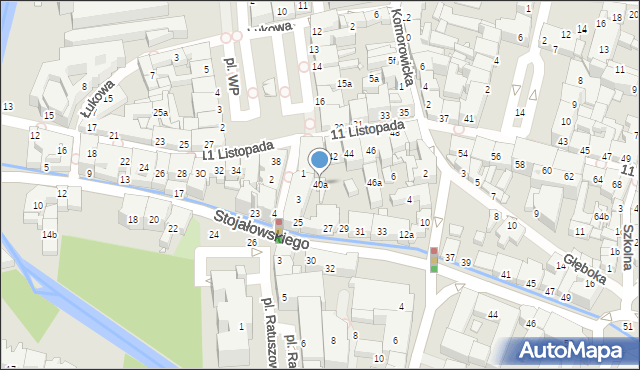 Bielsko-Biała, 11 Listopada, 40a, mapa Bielsko-Białej