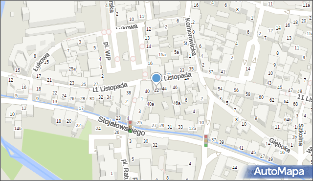 Bielsko-Biała, 11 Listopada, 42, mapa Bielsko-Białej