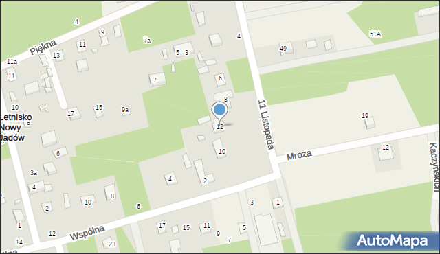 Borzymy, 11 Listopada, 12, mapa Borzymy