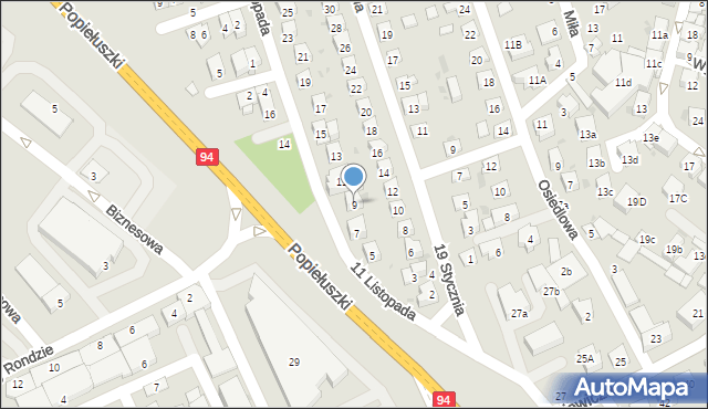 Brzesko, 11 Listopada, 9, mapa Brzesko