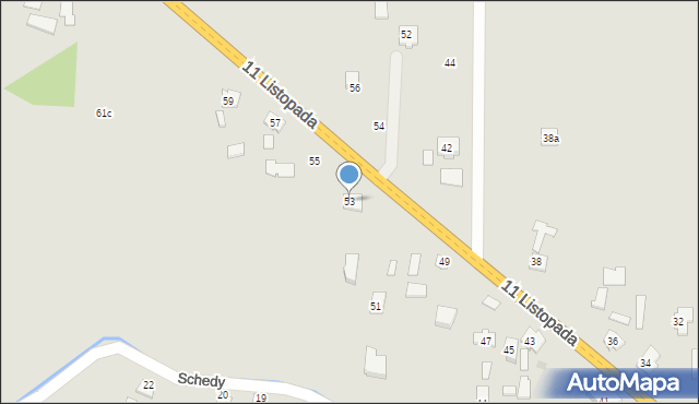 Brzostek, 11 Listopada, 53, mapa Brzostek