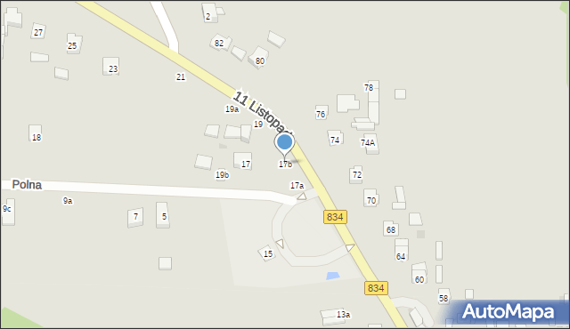 Bychawa, 11 Listopada, 17b, mapa Bychawa