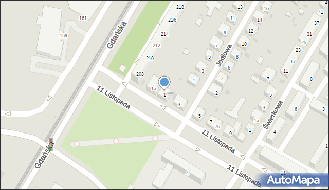 Bydgoszcz, 11 Listopada, 1, mapa Bydgoszczy