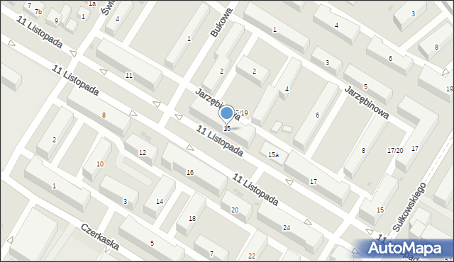 Bydgoszcz, 11 Listopada, 15, mapa Bydgoszczy