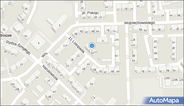 Bytom, 11 Listopada, 1A, mapa Bytomia