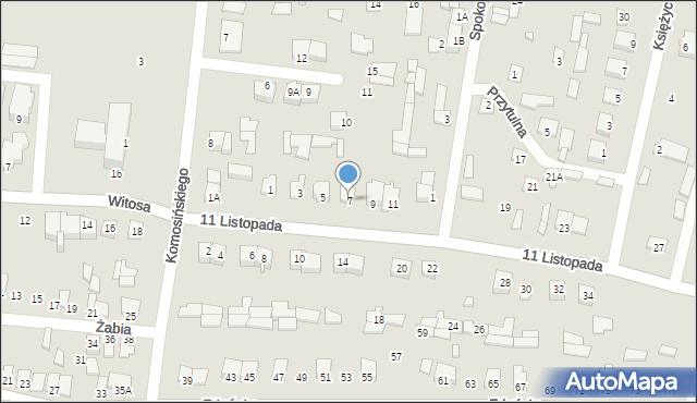 Chorzele, 11 Listopada, 7, mapa Chorzele