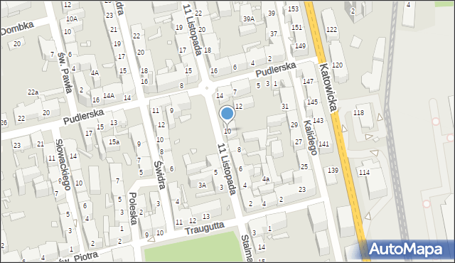 Chorzów, 11 Listopada, 10, mapa Chorzów