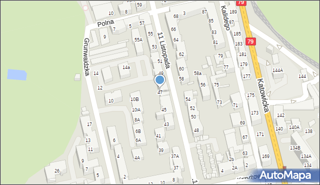 Chorzów, 11 Listopada, 47, mapa Chorzów