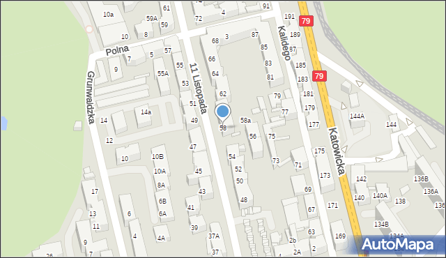 Chorzów, 11 Listopada, 58, mapa Chorzów