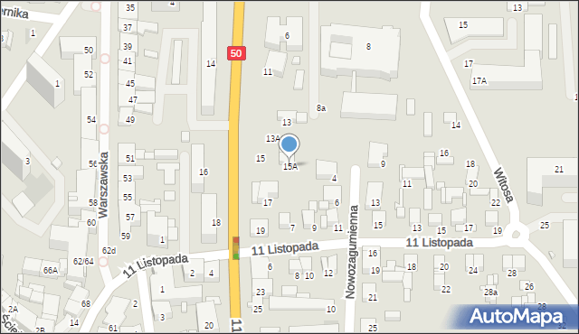 Ciechanów, 11 Pułku Ułanów Legionowych, 15A, mapa Ciechanów