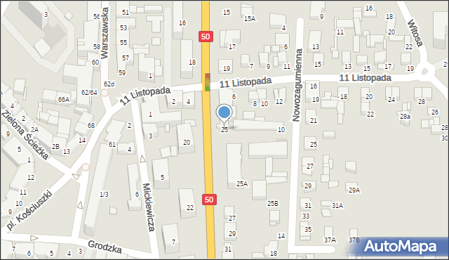 Ciechanów, 11 Pułku Ułanów Legionowych, 25, mapa Ciechanów