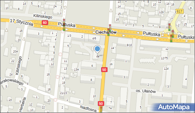 Ciechanów, 11 Pułku Ułanów Legionowych, 4a, mapa Ciechanów