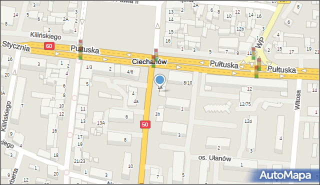 Ciechanów, 11 Pułku Ułanów Legionowych, 9a, mapa Ciechanów