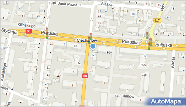 Ciechanów, 11 Pułku Ułanów Legionowych, 9b, mapa Ciechanów