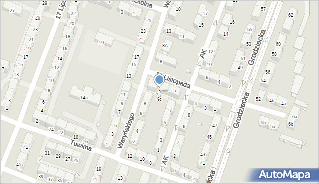 Czeladź, 11 Listopada, 9, mapa Czeladź