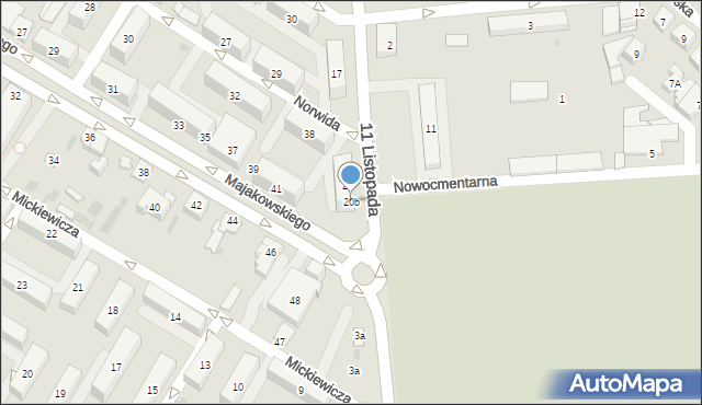 Dąbrowa Górnicza, 11 Listopada, 20b, mapa Dąbrowa Górnicza