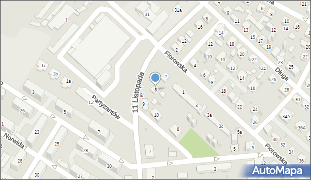 Dąbrowa Górnicza, 11 Listopada, 8, mapa Dąbrowa Górnicza