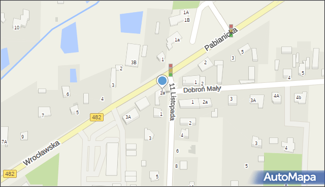 Dobroń, 11 Listopada, 1a, mapa Dobroń